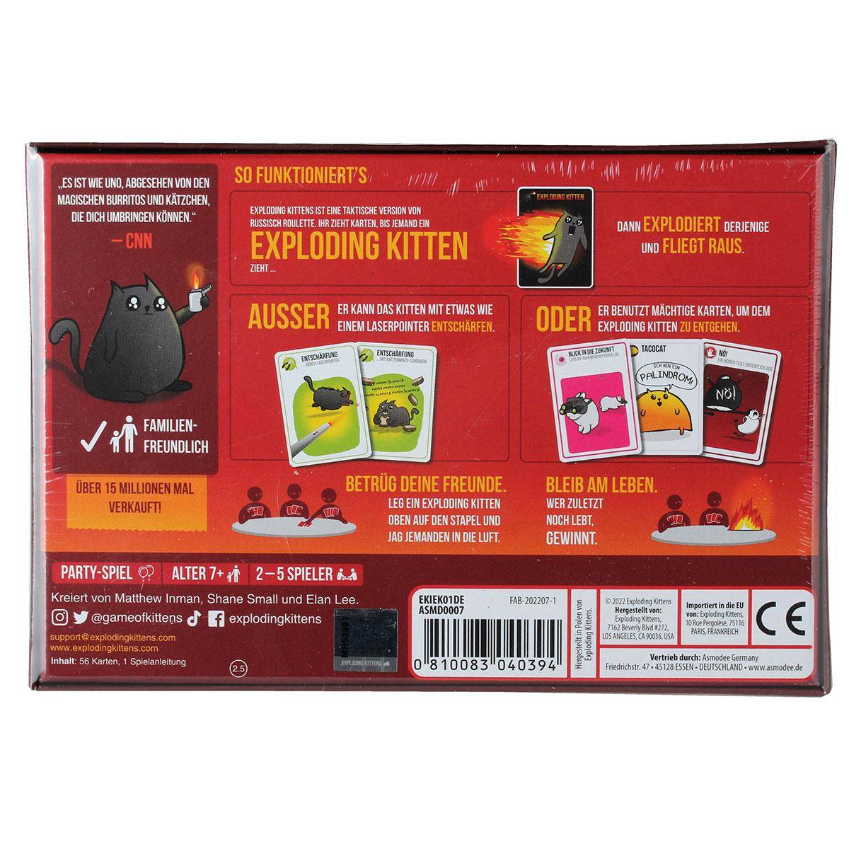 Asmodee Exploding Kittens - explosives Katzen Russisch Roulette (DE)