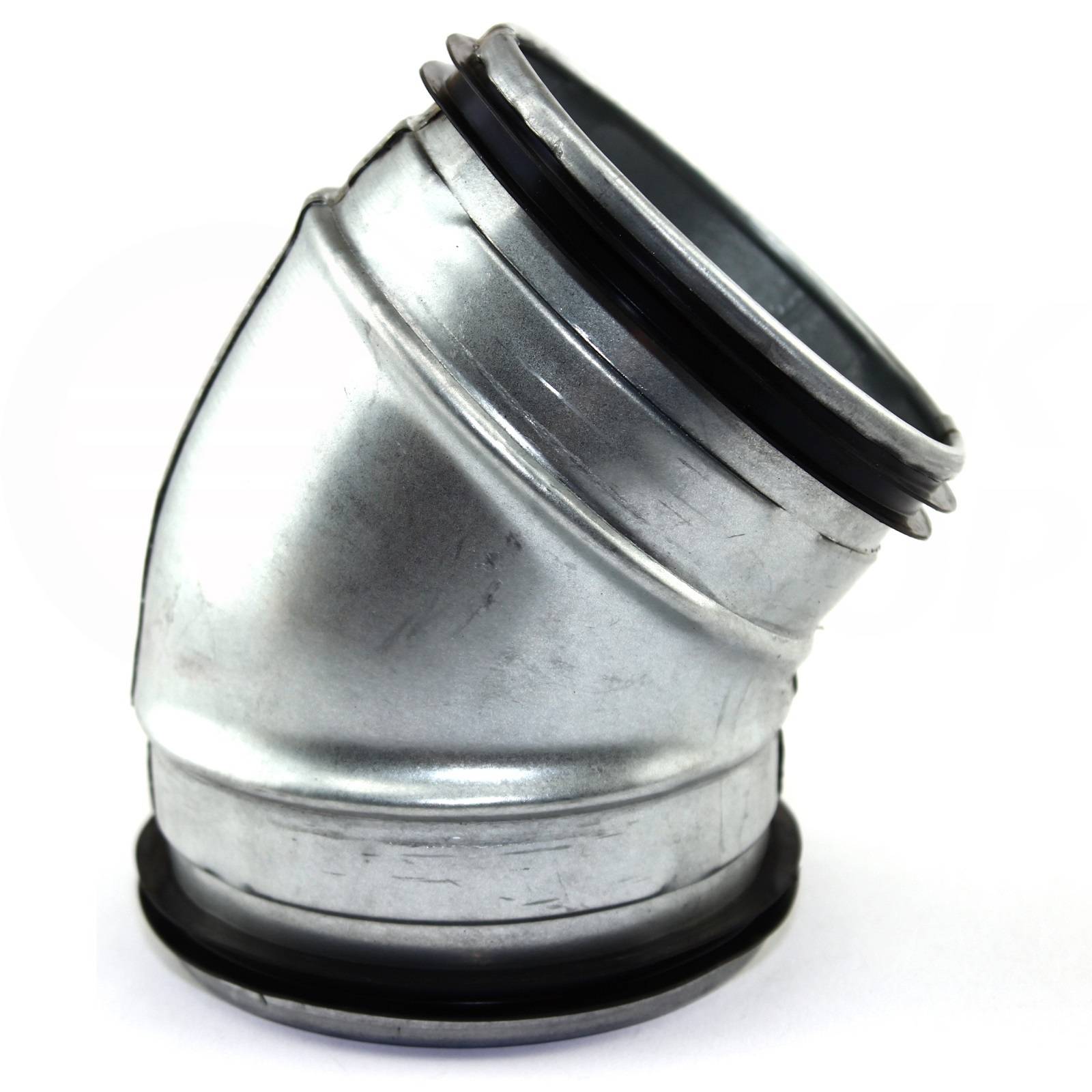 45° Bogen Wickelfalzrohr Lippendichtung Winkel Gummilippe Ø 80 mm