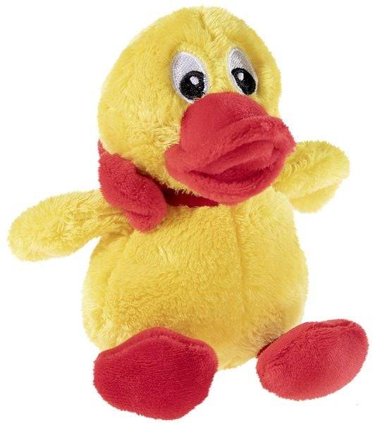 Heunec 649569 - SANDMANN Schnatterinchen Beanie, GRS Recycled Plüsch, 15 cm