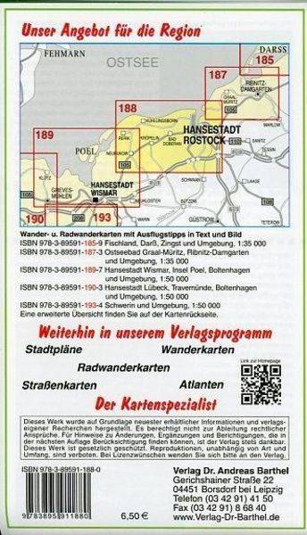 Hansestadt Rostock, Kühlungsborn, Bad Doberan, Rerik und Umgebung 1 : 50 000