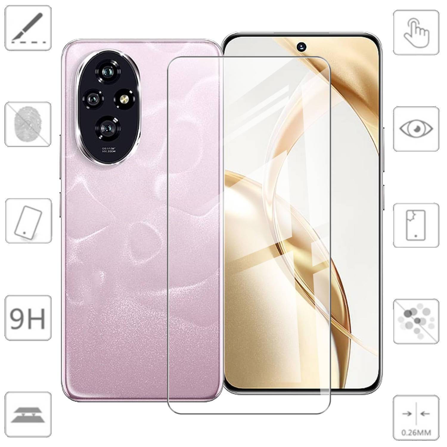 Für Honor 200 4D Display Full Curved H9 Hart Glas Folie Panzer Schutz