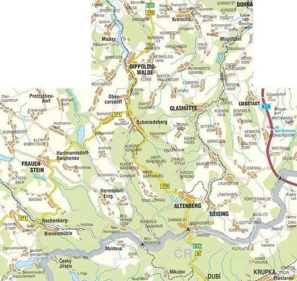 Osterzgebirge zwischen Dippoldiswalde und Teplice 1 : 33 000