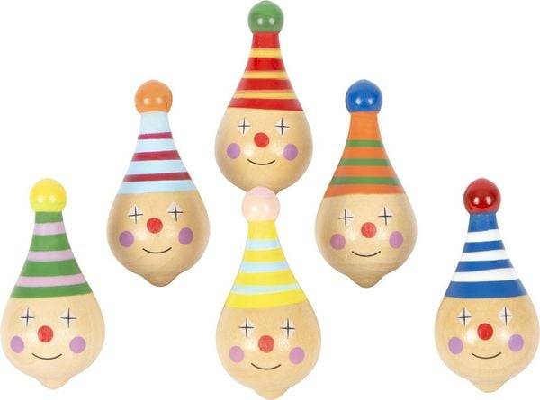 Small foot 6138 - Holzkreisel Clown 6er Set