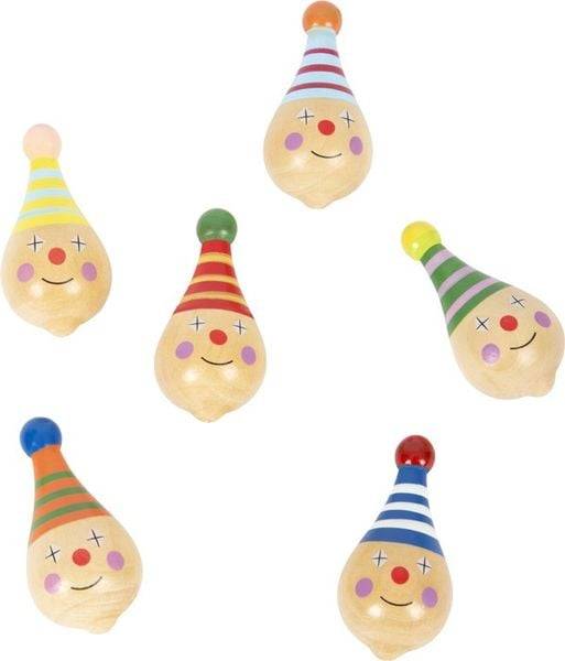 Small foot 6138 - Holzkreisel Clown 6er Set