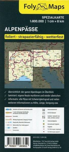 FolyMaps Alpenpässe 1:800 000 Spezialkarte