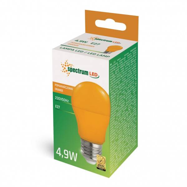Spectrum LED E27 A50 Farbig Bunt 4,9W Birne 270° Lichterkette Leuchtmittel Deko ORANGE