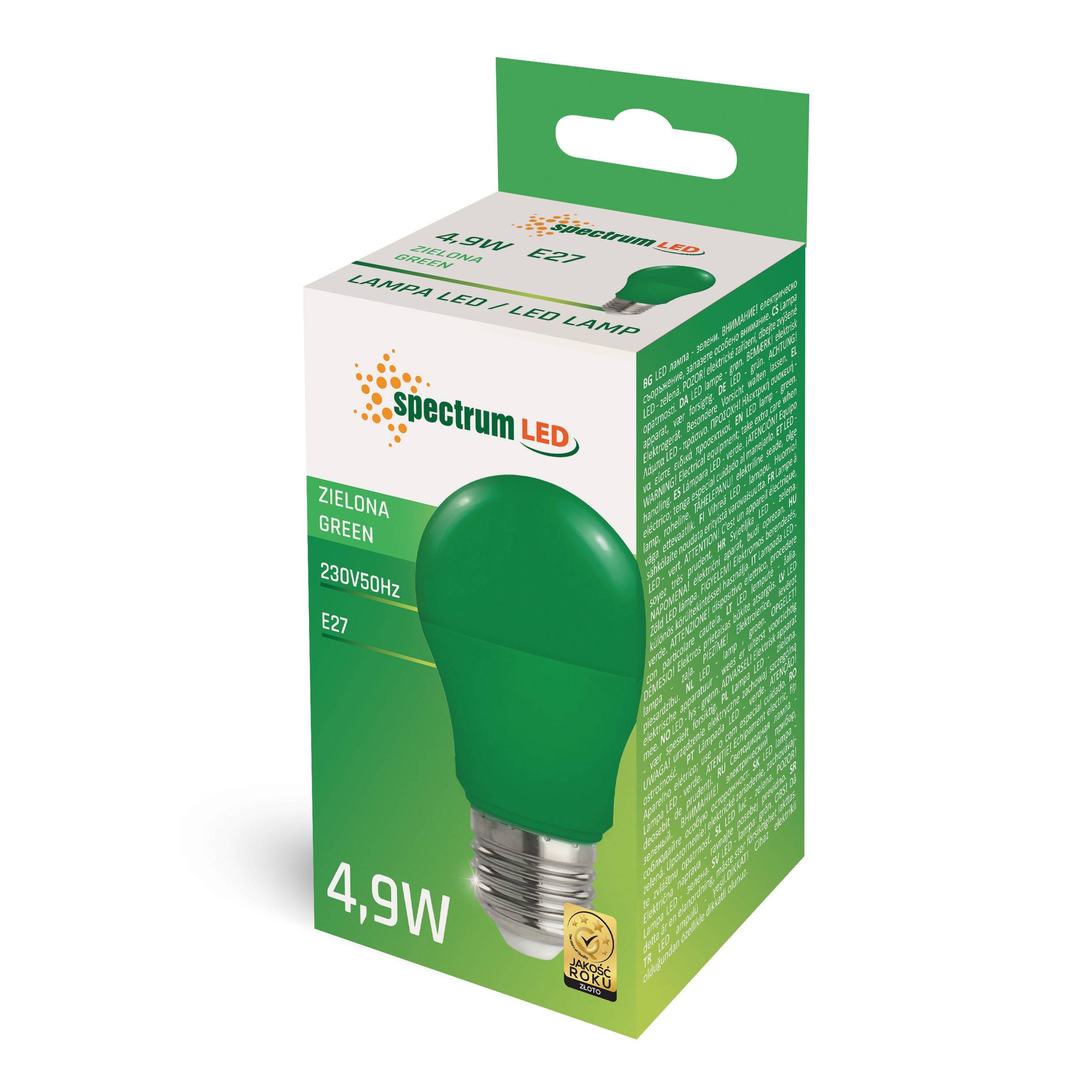 Spectrum LED E27 A50 Farbig Bunt 4,9W Birne 270° Lichterkette Leuchtmittel Deko GRÜN
