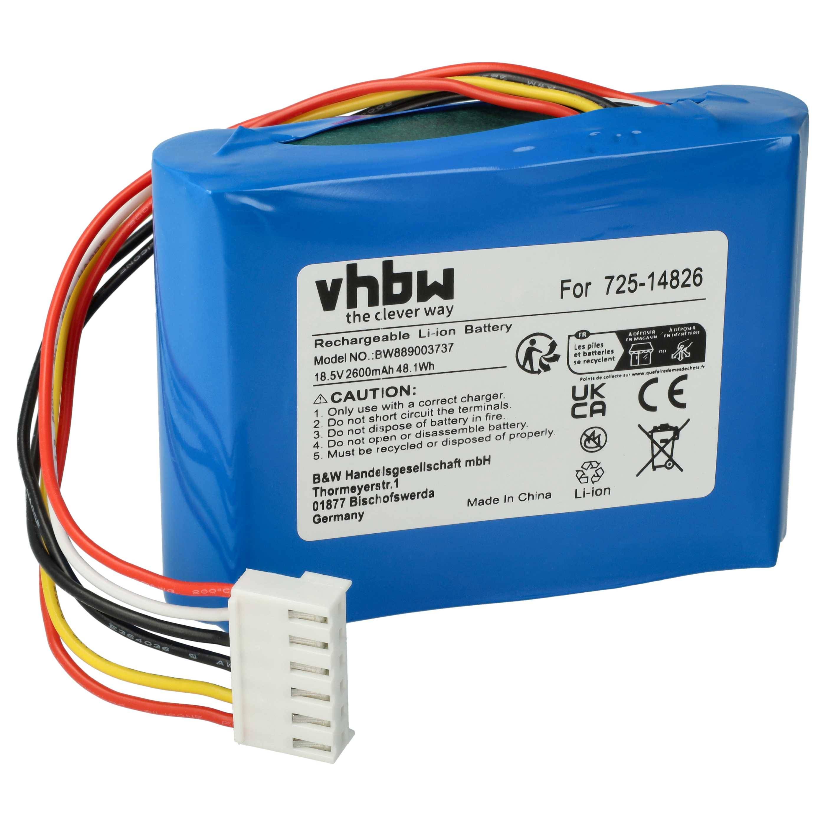 vhbw Akku kompatibel mit Robomow RK 1000, RK 2000, RK 2000 PRO, RK1000, RK1000 PRO Rasenroboter (2600mAh 18,5V Li-Ion)