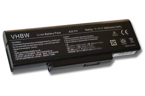 vhbw 1x Akku Ersatz für Asus 70-NJ01B1100, 70-NI51B2000, 70-NK3BB1000Z, 70-NJ01B2000 für Notebook (6600 mAh, 11,1 V, Li-Ion)