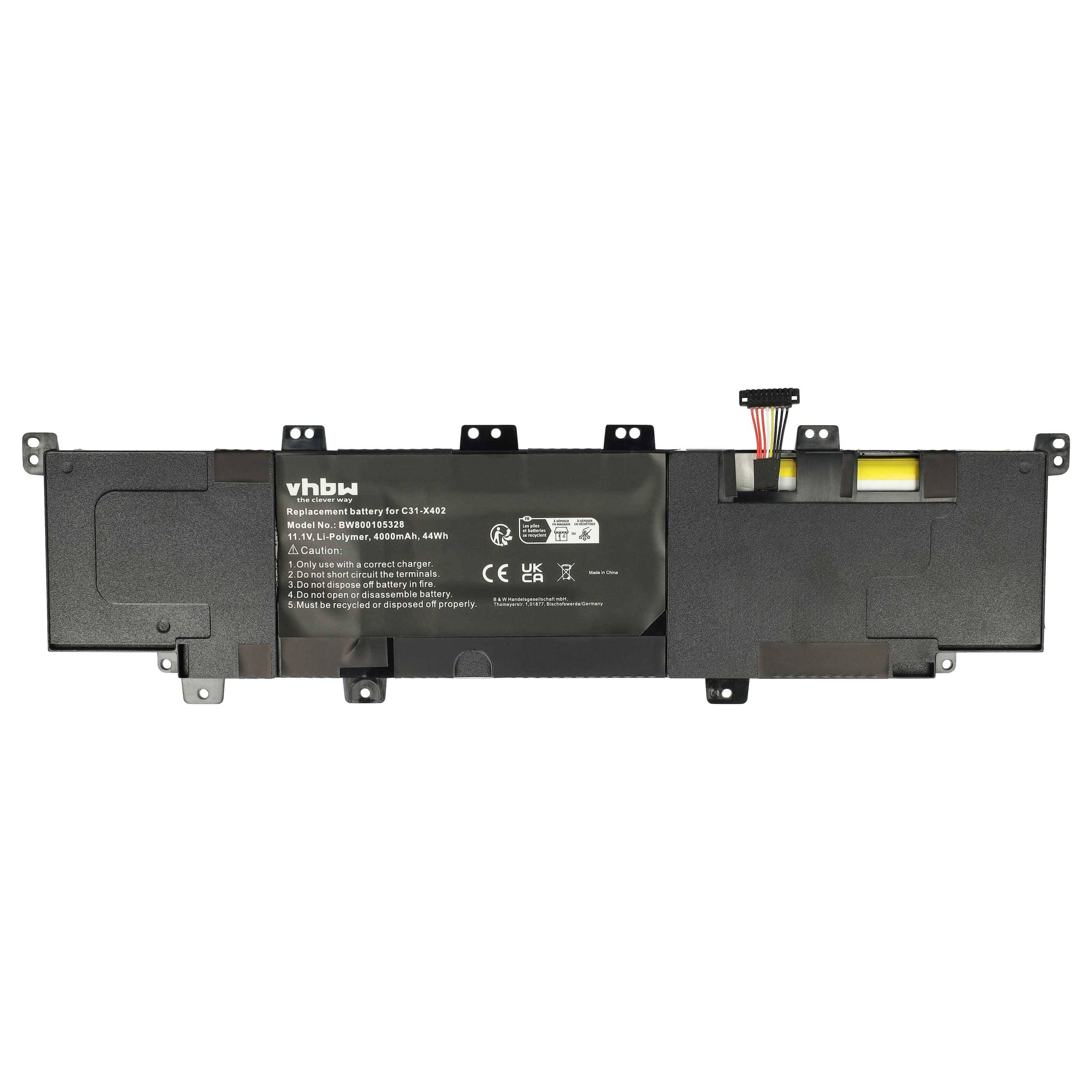 vhbw Akku Ersatz für C31-X402 | für Notebook (4000 mAh, 11,1 V, Li-Polymer)