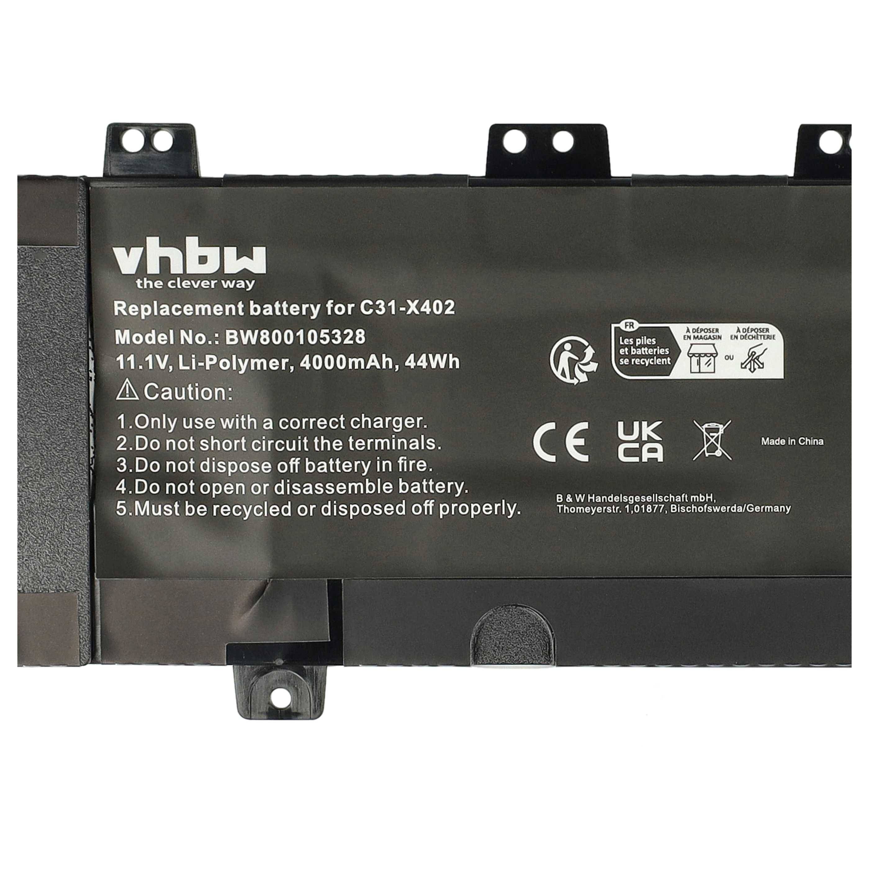 vhbw Akku kompatibel mit Asus AR5B225 | Notebook (4000 mAh, 11,1 V, Li-Polymer)