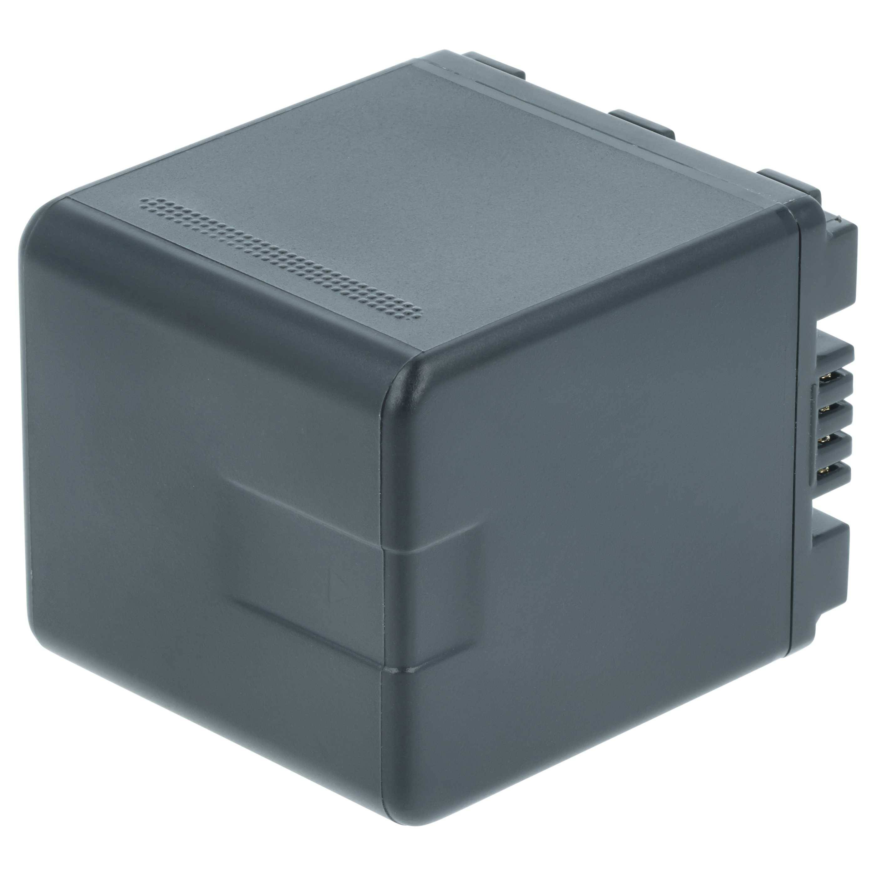 Ein schwarzer, kubischer Akkupack mit strukturierter Oberfläche, aus einer leicht geneigten Perspektive dargestellt.