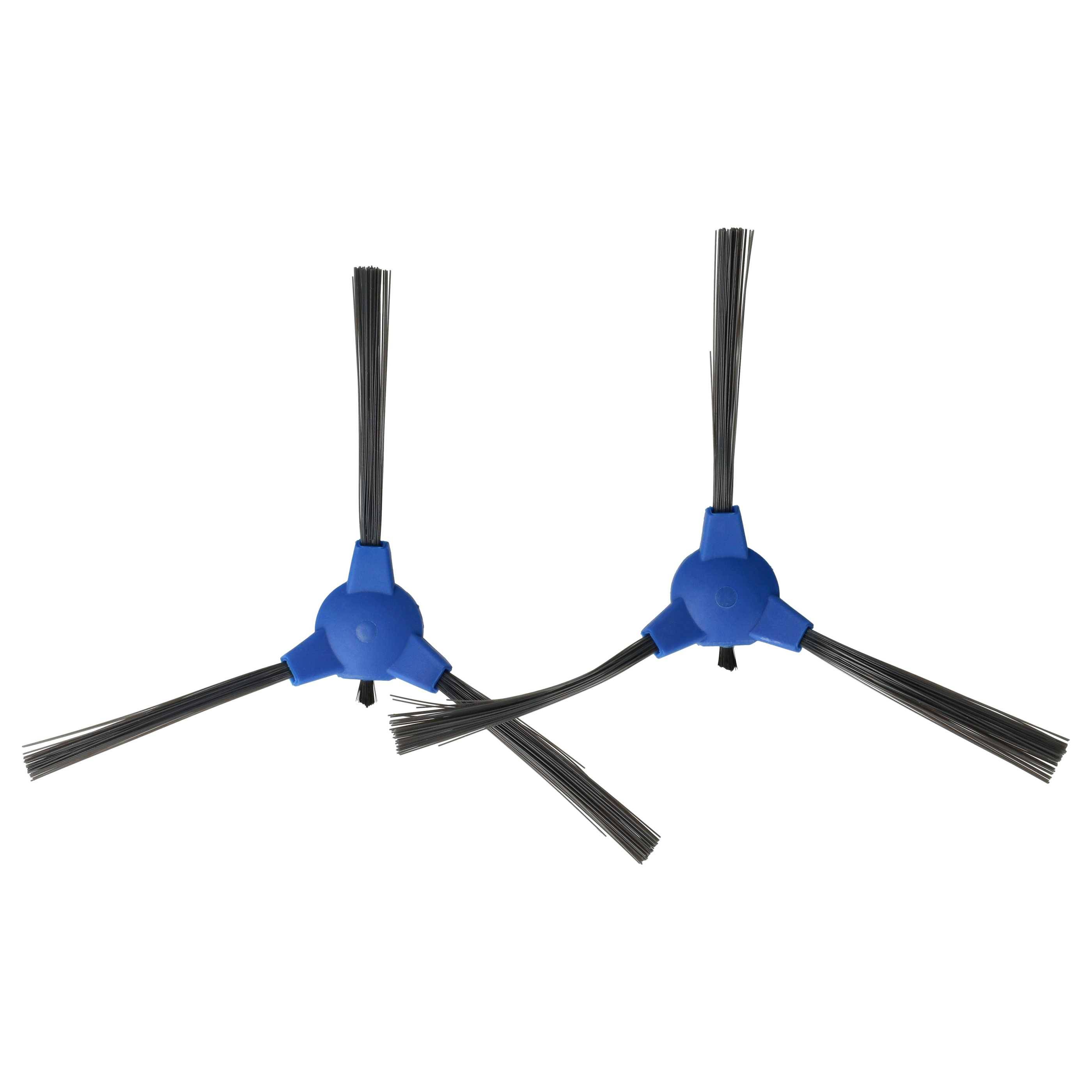 vhbw 2x Seitenbürste kompatibel mit Proscenic Proscenic 850t, 850 Saugroboter - Reinigungsbürsten Set, schwarz / blau
