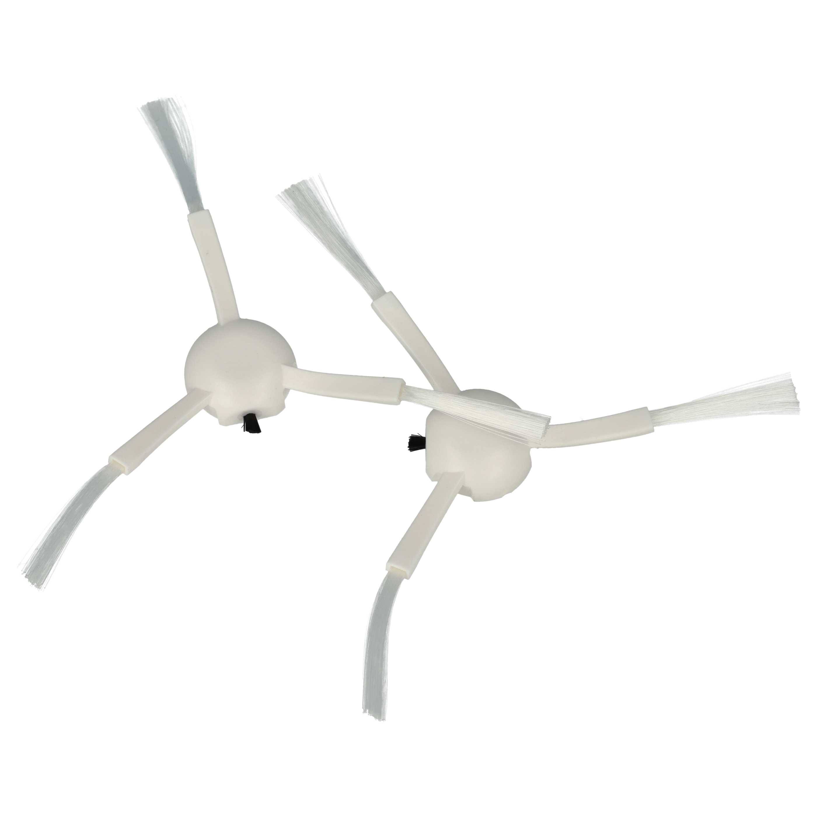 vhbw 2x Seitenbürste kompatibel mit Xiaomi Mi Robot 2 Mijia 2C, 2 Pro+ Mijia 1T, 2 Ultra, Mijia 1C Saugroboter - Reinigungsbürsten Set, weiß