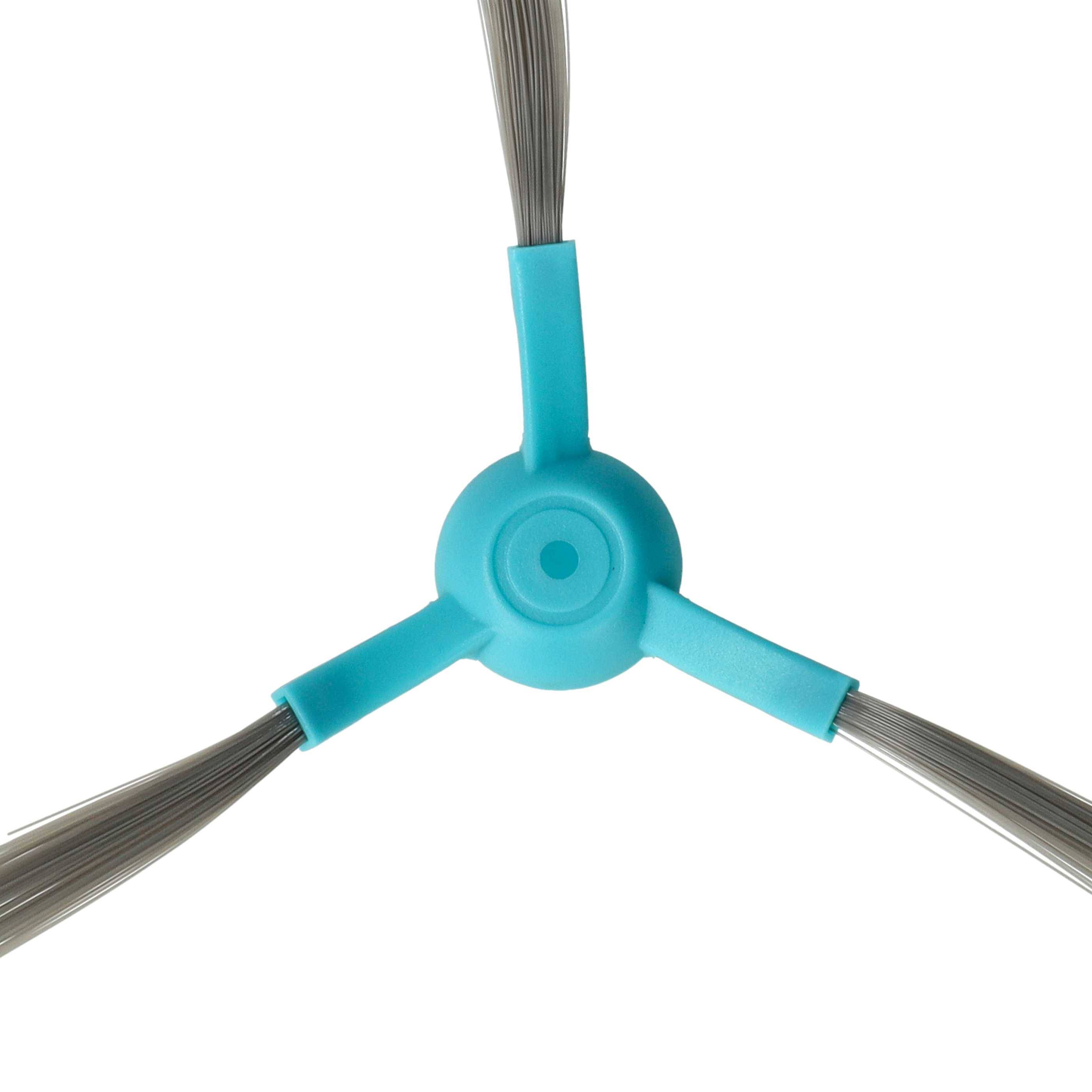 vhbw 2x Seitenbürste kompatibel mit Proscenic M6 Pro Saugroboter - Reinigungsbürsten Set, schwarz / hellblau