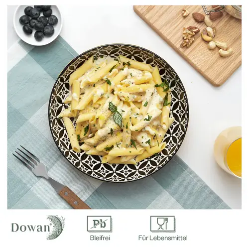 DOWAN 21cm/1L/4er-Set Vibrant Pastateller, große Salatschüsseln, Pasta-Servierschüssel aus Porzellan, Mix-Match-Muster DOWAN 21cm/1L/4er-Set Vibrant Pastateller, große Salatschüsseln, Pasta-Servierschüssel aus Porzellan, Mix-Match-Muster
