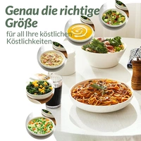 DOWAN 1.6L/25×25×5cm/4er-Set Pastateller,größe Salatschüsseln,Teller Schüssel,Keramiksuppenschalen für die Küche, Weiß DOWAN 1.6L/25×25×5cm/4er-Set Pastateller,größe Salatschüsseln,Teller Schüssel,Keramiksuppenschalen für die Küche, Weiß