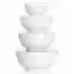 DOWAN 1.9/1.24/0.65/0.35L/4er-Set Große Keramikschüssel mit Deckel, vielseitige Schüsseln für die Küche, Servierschale, Weiß DOWAN 1.9/1.24/0.65/0.35L/4er-Set Große Keramikschüssel mit Deckel, vielseitige Schüsseln für die Küche, Servierschale, Weiß