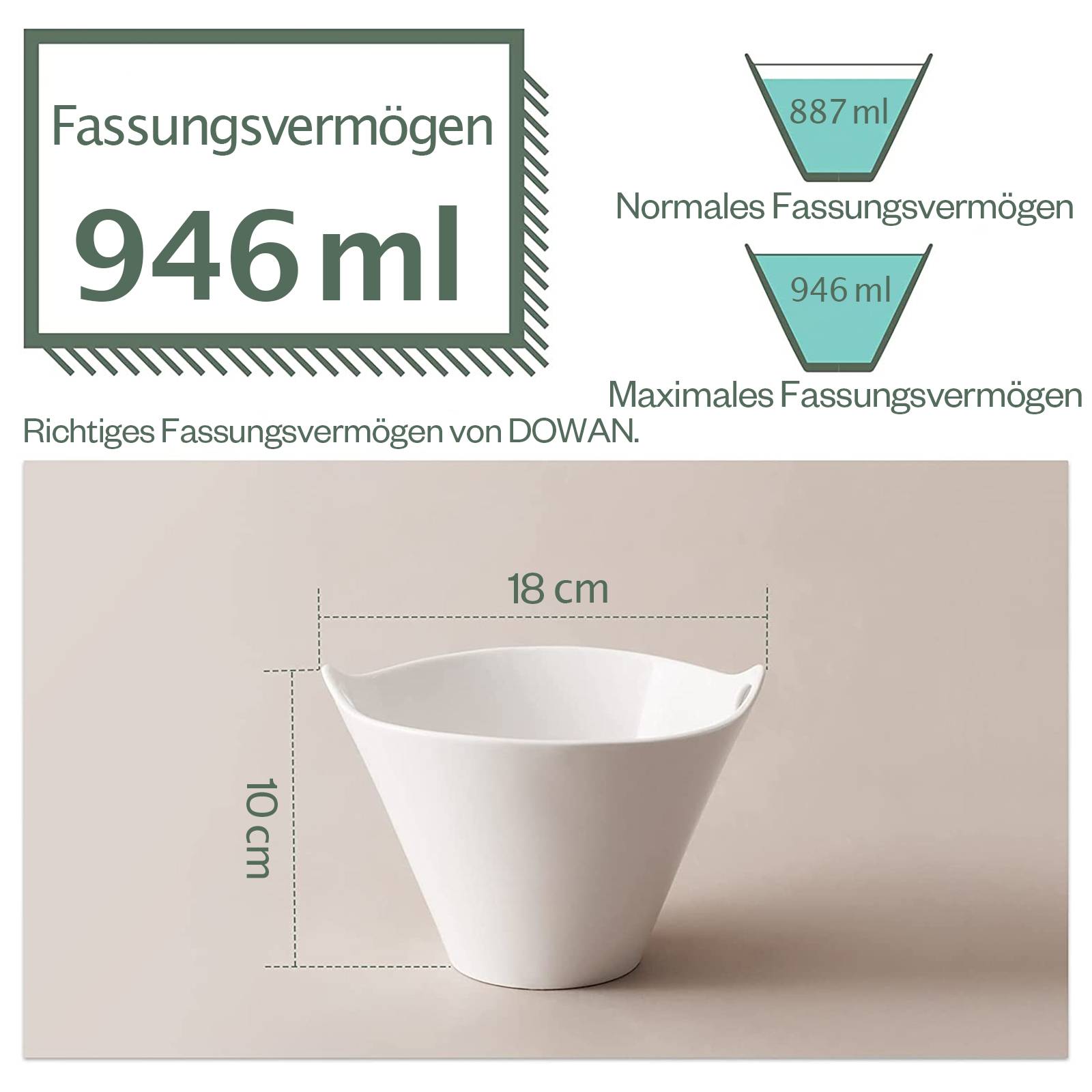 DOWAN 946ml/2er-Set Ramen-Schüsseln, Nudelschüsseln, tiefe Schüsseln mit Stäbchen und Löffel, japanische Schüsseln für die Küche - Weiß