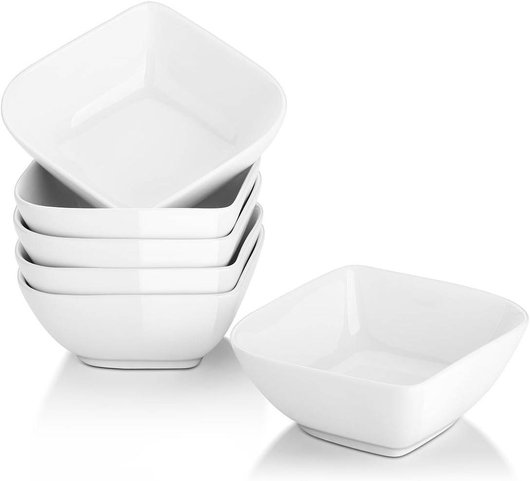 DOWAN 244ml/6er-Set Keramik Ramekins Backofen sicher,Creme Brulee Ramekins,Dessertschalen für Soße/Souffle/Dipping, Weiß