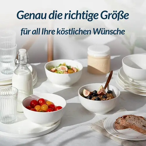 DOWAN 15×15×7 cm/650ml/4er Set Keramiksuppenschalen & Müslischalen für Suppe/Salat/Müsli, Mikrowelle und Geschirrspüler vorhanden,Weiß DOWAN 15×15×7 cm/650ml/4er Set Keramiksuppenschalen & Müslischalen für Suppe/Salat/Müsli, Mikrowelle und Geschirrspüler vorhanden,Weiß