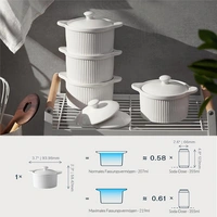 DOWAN 219ml/4er-Set Keramik Ramekins mit Deckeln Ofenfest für Creme Brulee,Soufflé-Schale Suppe,Ramekins-Set mit Deckel zum Backen,Weiß DOWAN 219ml/4er-Set Keramik Ramekins mit Deckeln Ofenfest für Creme Brulee,Soufflé-Schale Suppe,Ramekins-Set mit Deckel zum Backen,Weiß