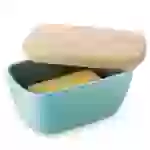 DOWAN 17×10×8cm große Keramik-Butterdose mit Holzdeckel, luftdichter Butterbehälter, Butter aufstreichen, Blau DOWAN 17×10×8cm große Keramik-Butterdose mit Holzdeckel, luftdichter Butterbehälter, Butter aufstreichen, Blau