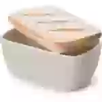 DOWAN 16×10×8cm große Keramik-Butterdose mit Holzdeckel, luftdichter Butterbehälter, Butter aufstreichen, Grau DOWAN 16×10×8cm große Keramik-Butterdose mit Holzdeckel, luftdichter Butterbehälter, Butter aufstreichen, Grau