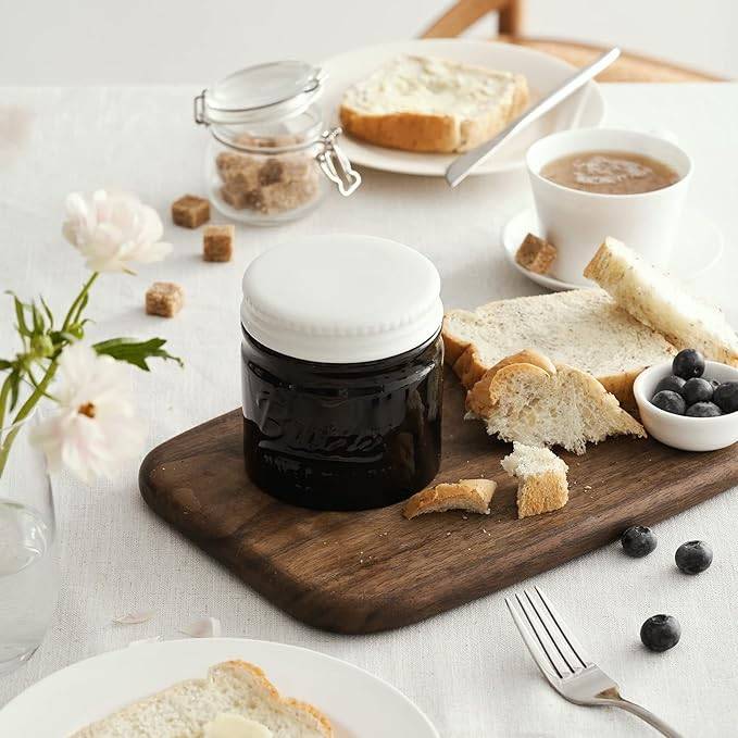 DOWAN 192ml/9×9×10cm französische Keramik Butterdose mit Deckel,geprägter Butterbehälter mit Wasserlinie,Schwarz