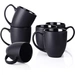 DOWAN 473ml/6er-Set Große Keramik Kaffeebecher mit Griff,für Kaffee/Tee,Stark und bruchsicher,Schwarz DOWAN 473ml/6er-Set Große Keramik Kaffeebecher mit Griff,für Kaffee/Tee,Stark und bruchsicher,Schwarz