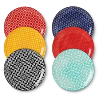 DOWAN 26.5cm/6er Set Keramikteller, Buntes Speiseteller-Set aus Keramik für Salat/Steak/Pasta, Geschenk Geben, Einfach zu säubern-Bunt DOWAN 26.5cm/6er Set Keramikteller, Buntes Speiseteller-Set aus Keramik für Salat/Steak/Pasta, Geschenk Geben, Einfach zu säubern-Bunt