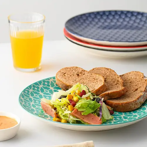 DOWAN 26.5cm/6er Set Keramikteller, Buntes Speiseteller-Set aus Keramik für Salat/Steak/Pasta, Geschenk Geben, Einfach zu säubern-Bunt DOWAN 26.5cm/6er Set Keramikteller, Buntes Speiseteller-Set aus Keramik für Salat/Steak/Pasta, Geschenk Geben, Einfach zu säubern-Bunt