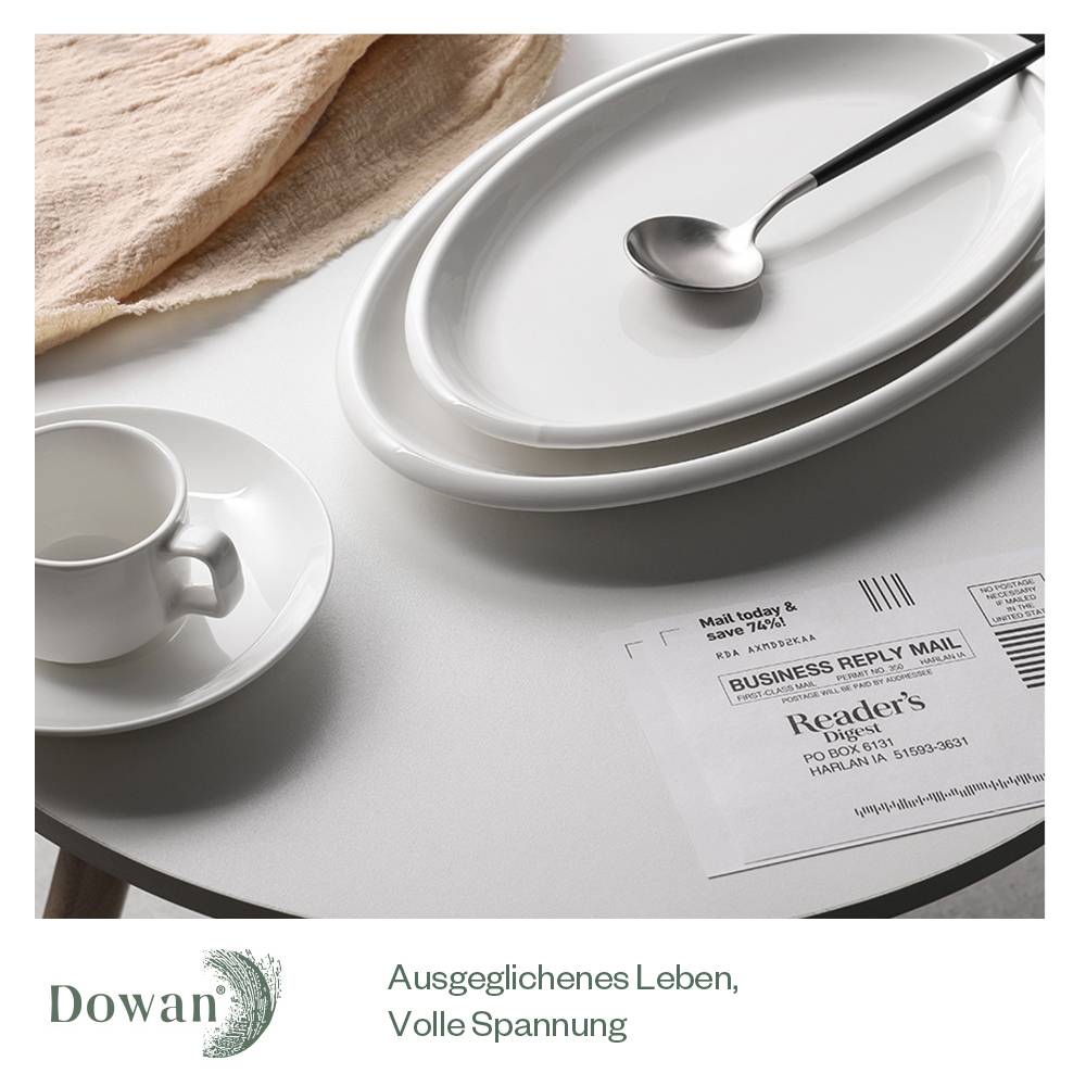 DOWAN 40/35/30cm/3er-Set Große Servierplatten, ovale Servierplatten, Ofenfest, Tischdekoration, mehrere Größen, Weiß
