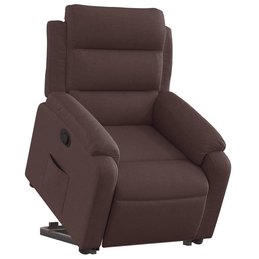 vidaXL Relaxsessel mit Aufstehhilfe Dunkelbraun Stoff