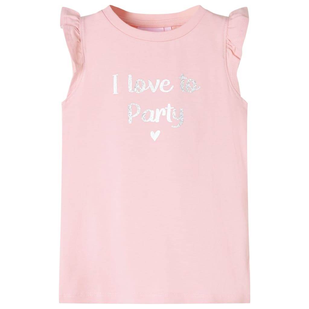 Kinder-T-Shirt mit Rüschenärmeln Hellrosa 116