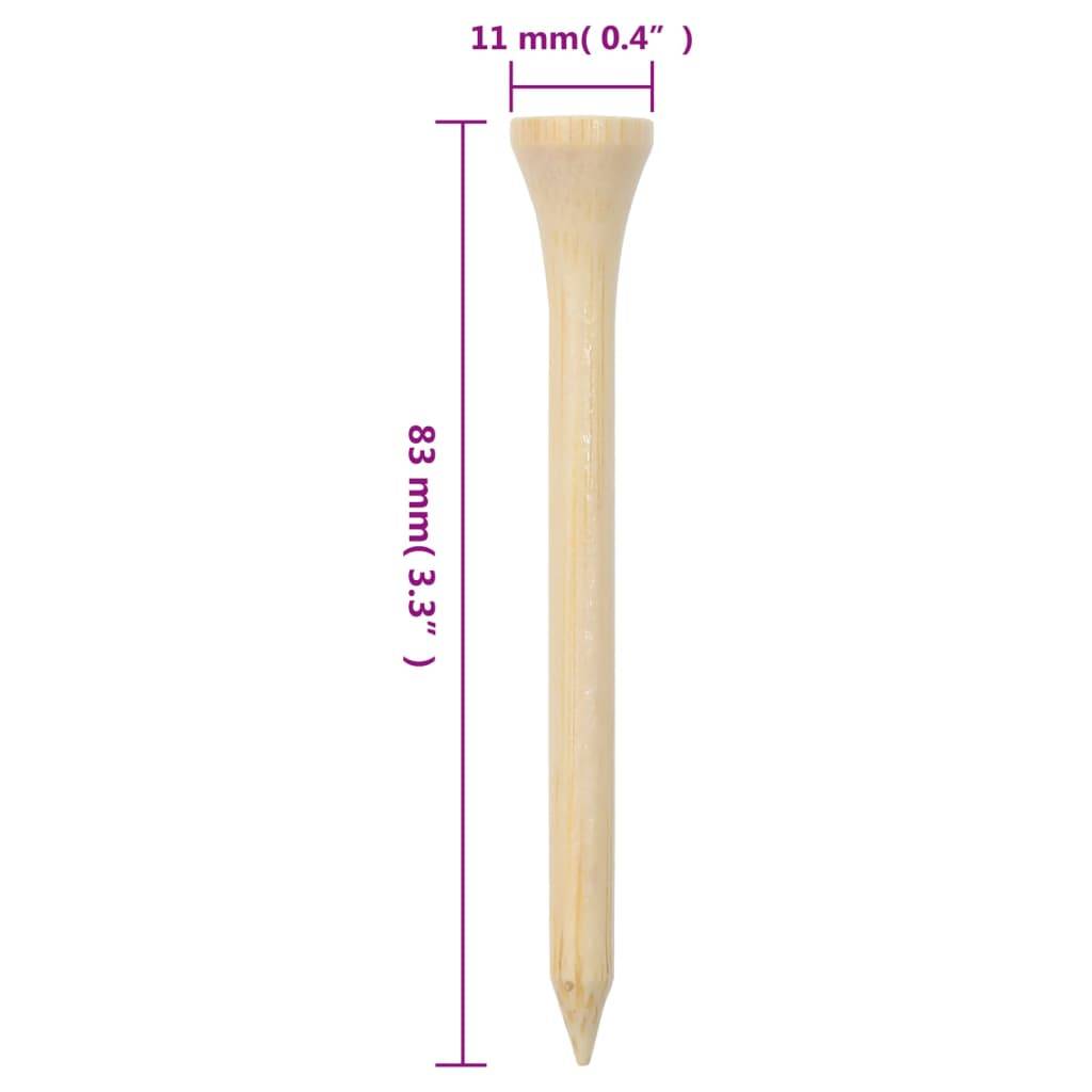 vidaXL Golf-Tees 1000 Stk. 83 mm Bambus