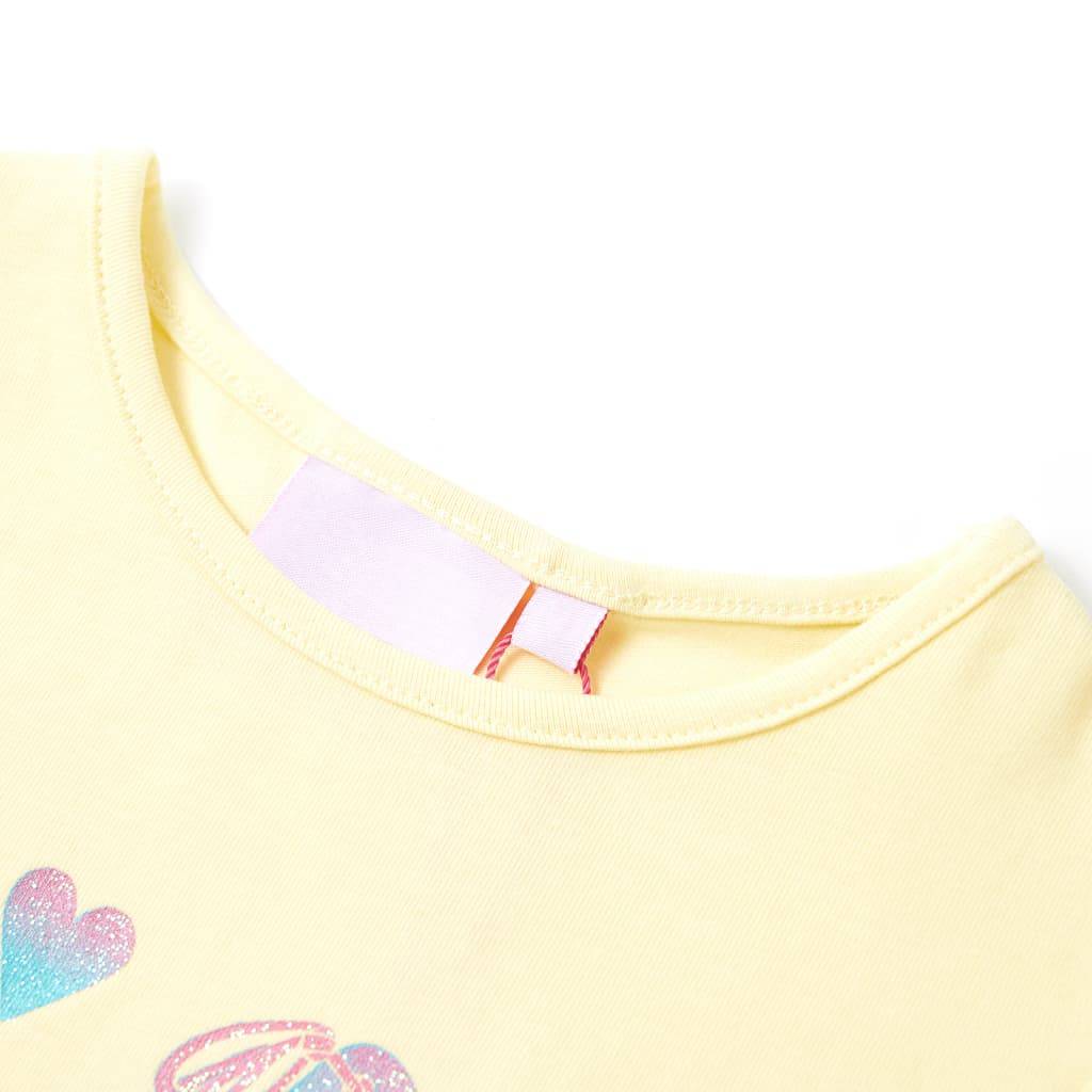 Kinder-T-Shirt Zartgelb 128