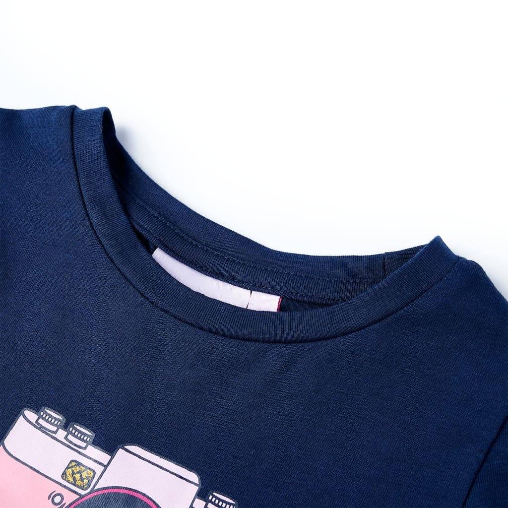 Kinder-T-Shirt Marineblau 116