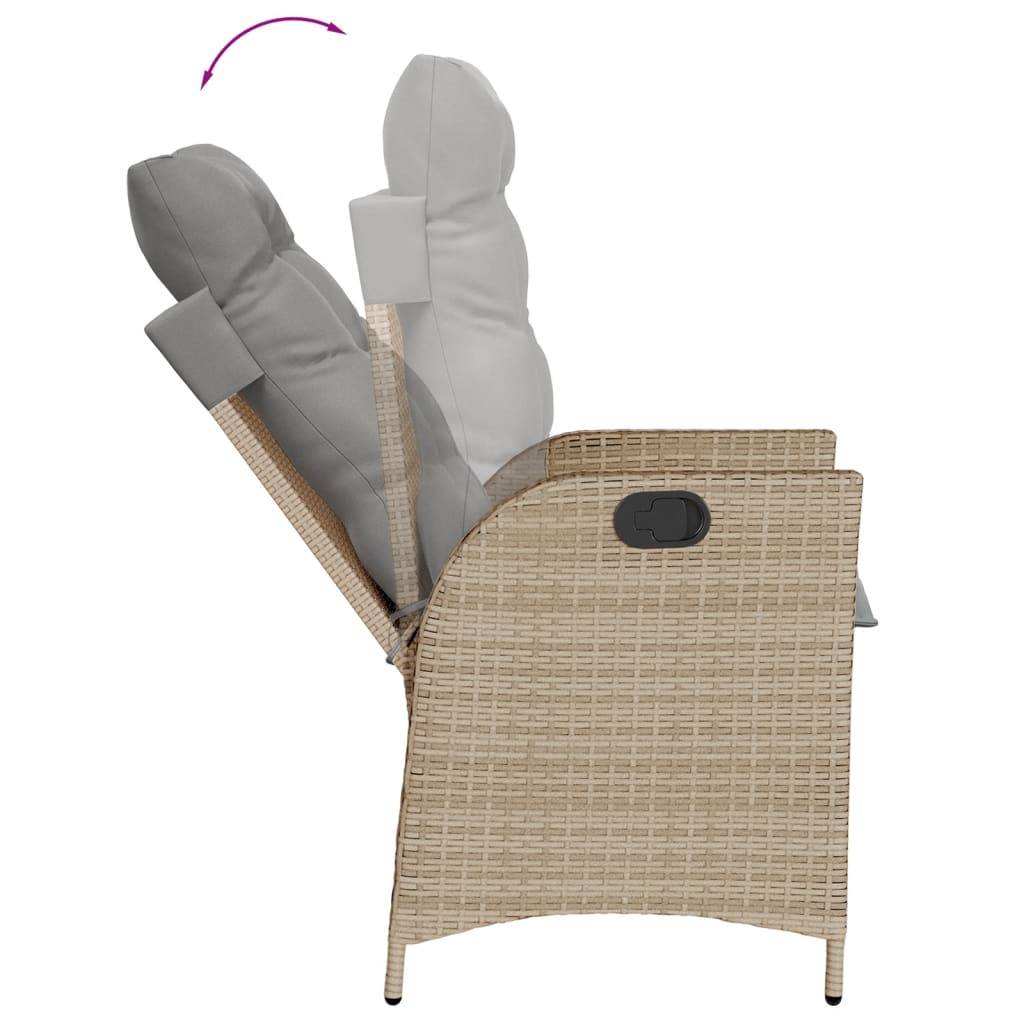vidaXL 9-tlg. Garten-Essgruppe mit Kissen Beigemischung Poly Rattan