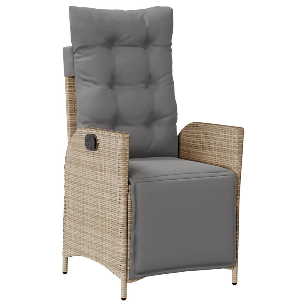 vidaXL 5-tlg. Garten-Essgruppe mit Kissen Beige Poly Rattan