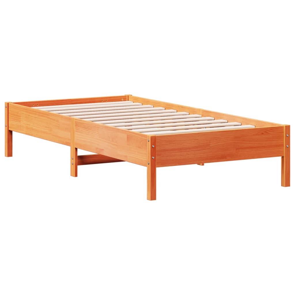 vidaXL Massivholzbett ohne Matratze Wachsbraun 75x190 cm Kiefernholz