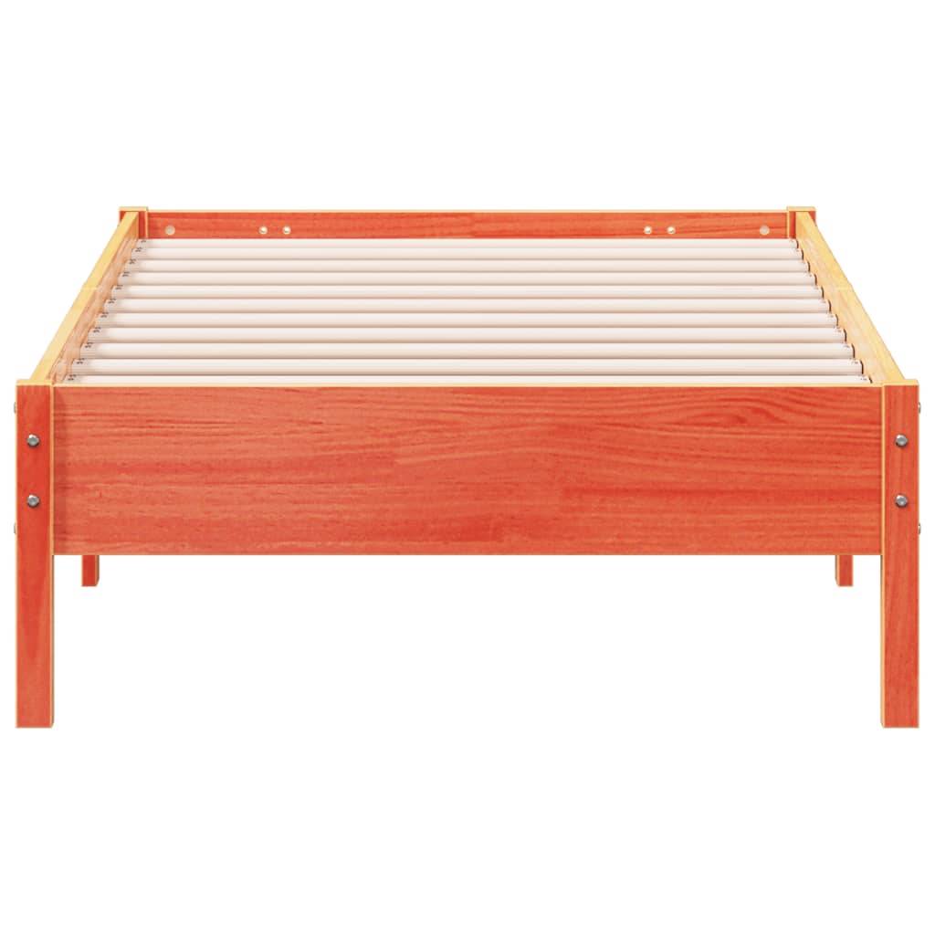 vidaXL Massivholzbett ohne Matratze Wachsbraun 75x190 cm Kiefernholz