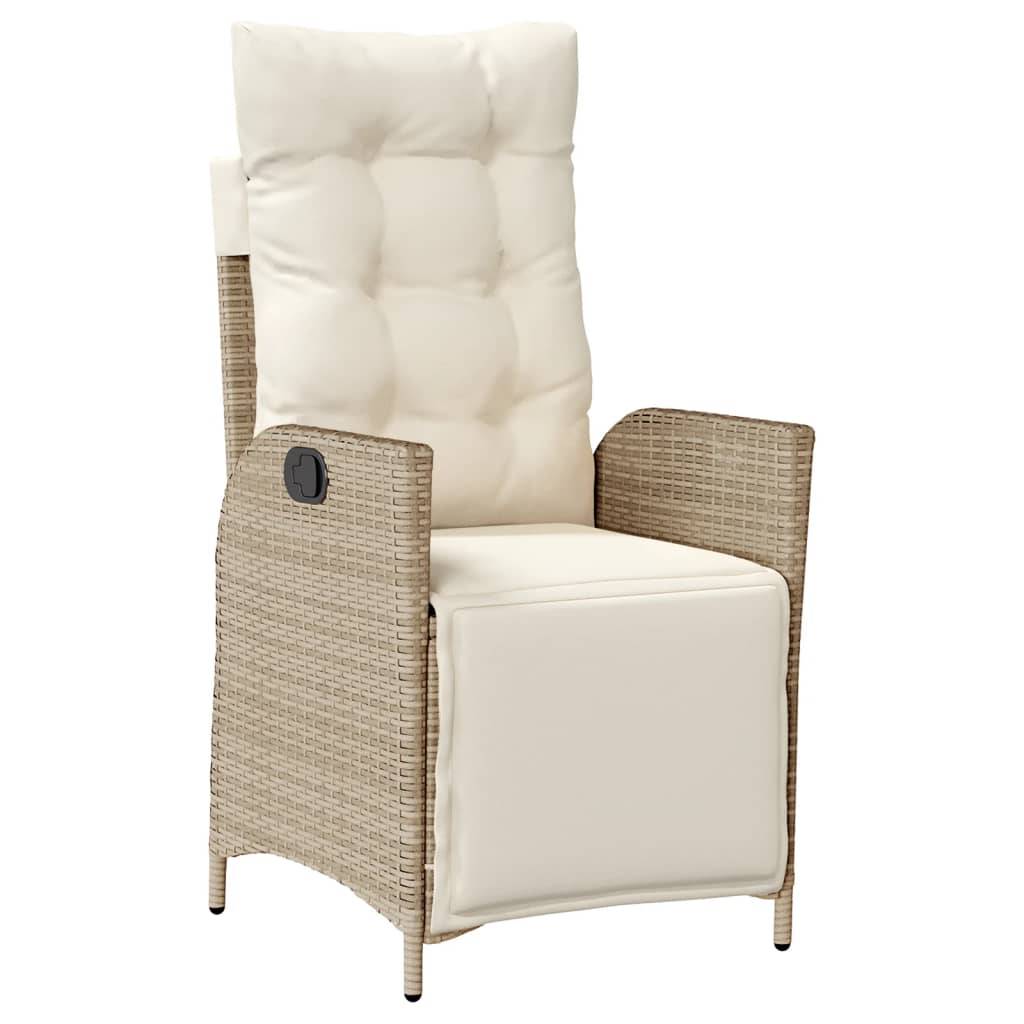 vidaXL 9-tlg. Garten-Essgruppe mit Kissen Beige Poly Rattan