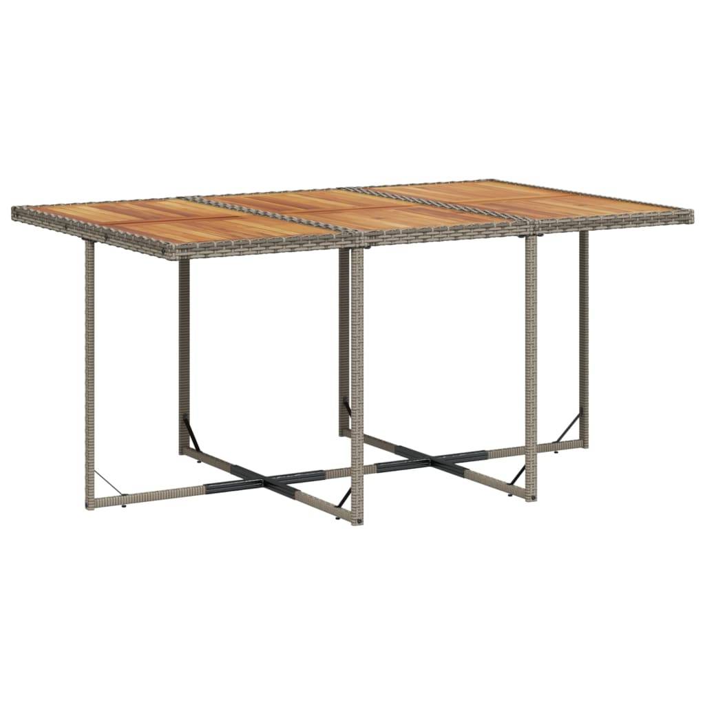 vidaXL 7-tlg. Garten-Essgruppe mit Kissen Grau Poly Rattan