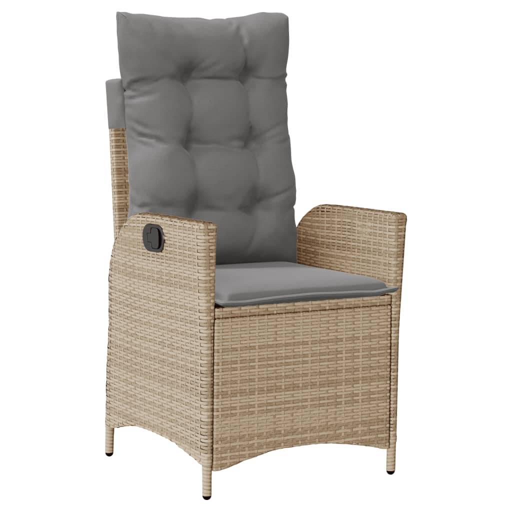 vidaXL 9-tlg. Garten-Essgruppe mit Kissen Beige Poly Rattan