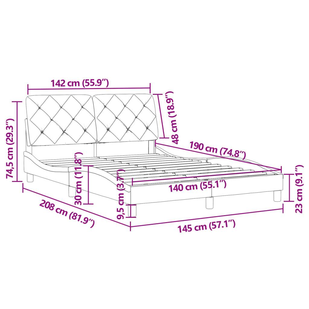 vidaXL Bettgestell ohne Matratze Rosa 140x190 cm Samt
