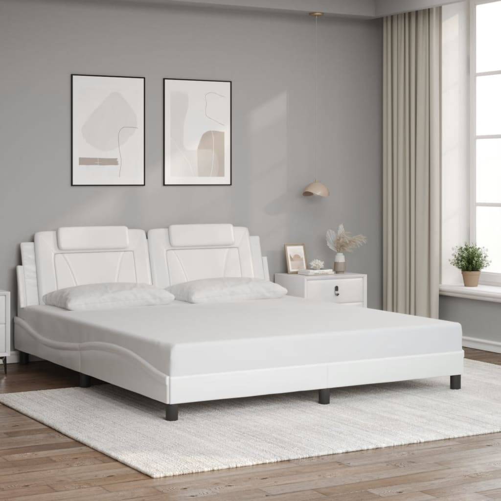 vidaXL Bettgestell "Viana" ohne Matratze Weiß 180x200 cm Kunstleder