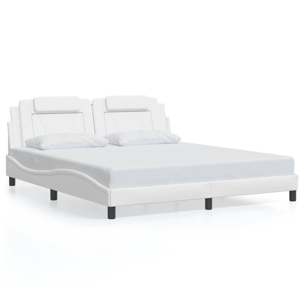 vidaXL Bettgestell "Viana" ohne Matratze Weiß 180x200 cm Kunstleder