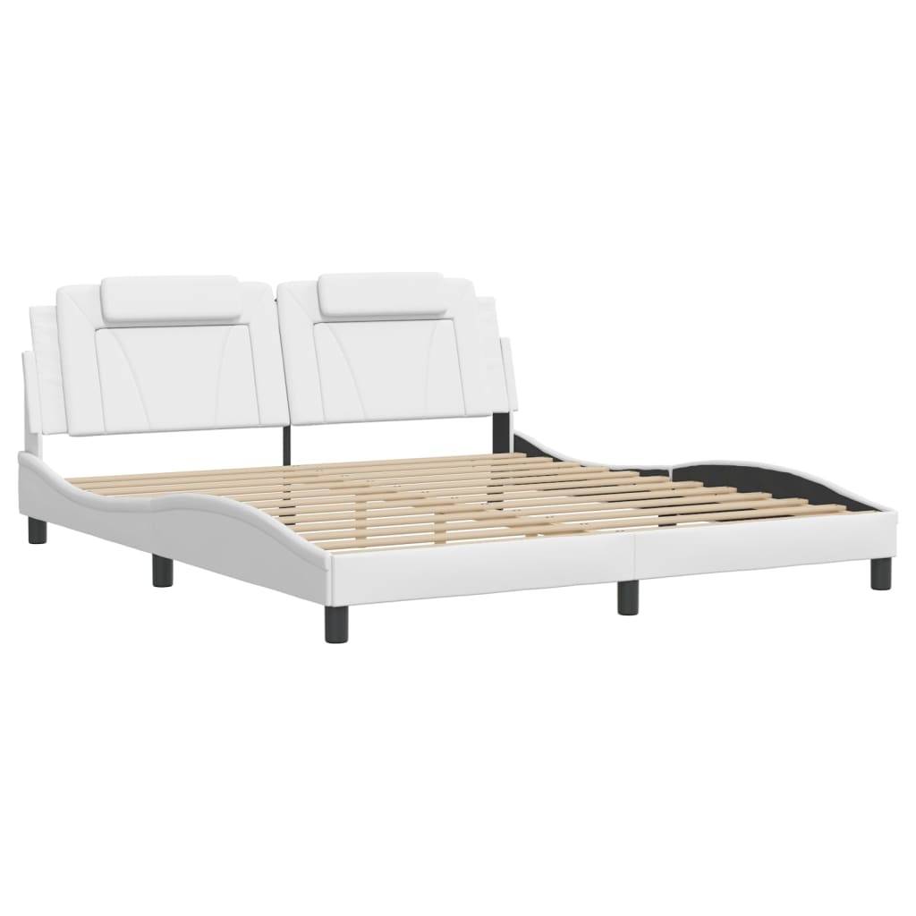 vidaXL Bettgestell "Viana" ohne Matratze Weiß 180x200 cm Kunstleder