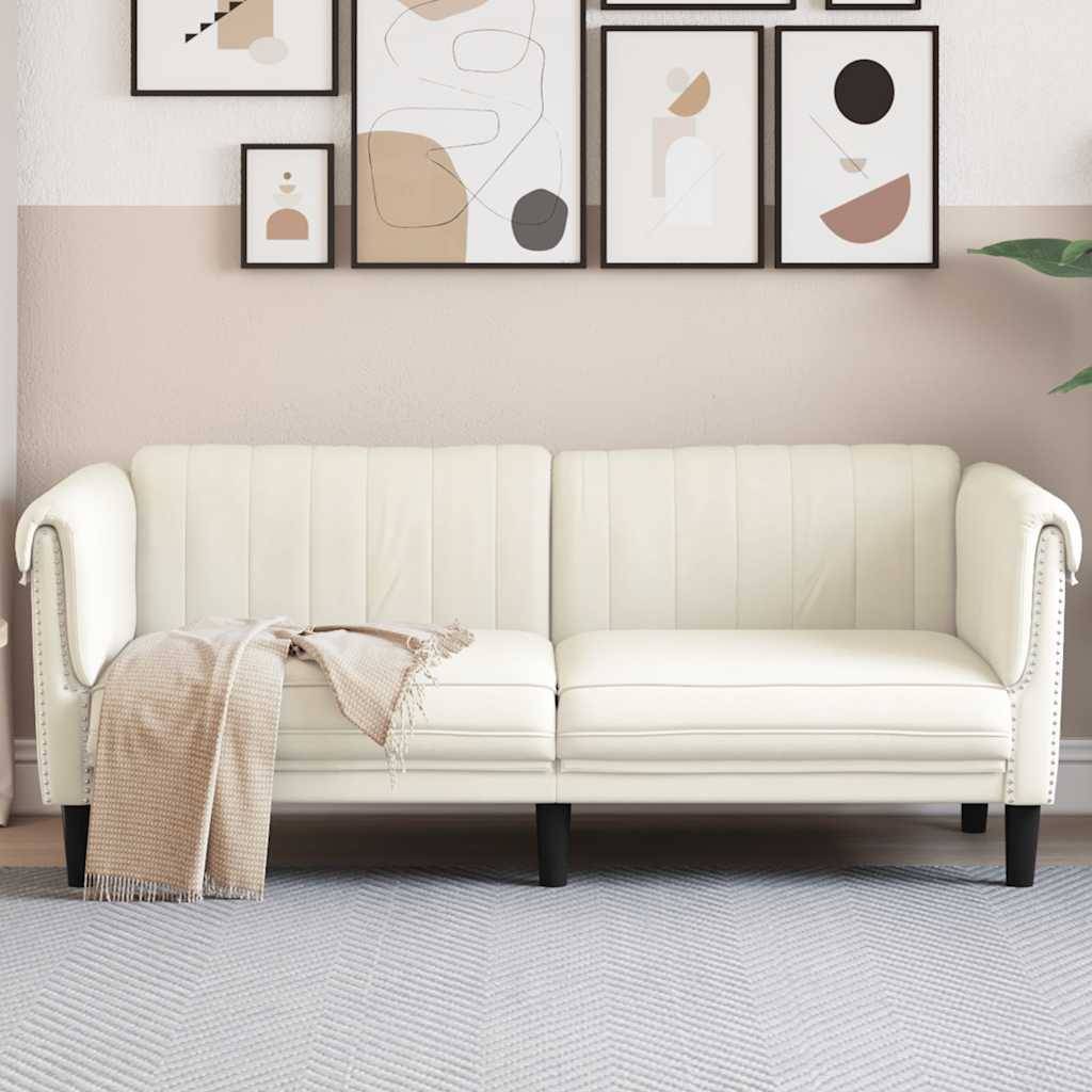 vidaXL Sofa 2-Sitzer Creme Samt